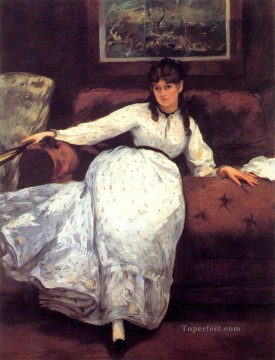  impresionismo Pintura Art%C3%ADstica - Reposo Estudio de Berthe Morisot Realismo Impresionismo Edouard Manet